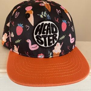 Kids Black and Orange Patterned Hat